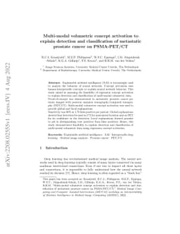 Multi-modal volumetric concept activation to explain detection and
  classification of metastatic prostate cancer on PSMA-PET/CT