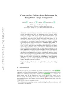 Constructing Balance from Imbalance for Long-tailed Image Recognition