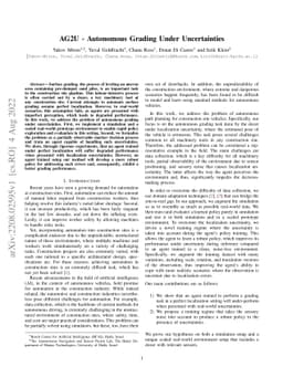 AG2U -- Autonomous Grading Under Uncertainties