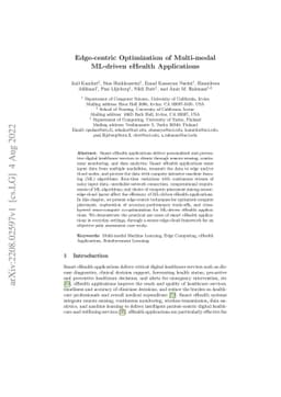 Edge-centric Optimization of Multi-modal ML-driven eHealth Applications