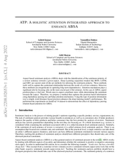 ATP: A holistic attention integrated approach to enhance ABSA