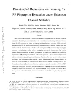 Disentangled Representation Learning for RF Fingerprint Extraction under
  Unknown Channel Statistics