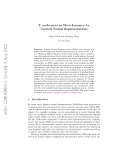 Transformers as Meta-Learners for Implicit Neural Representations
