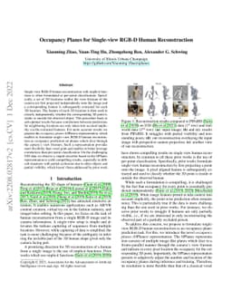 Occupancy Planes for Single-view RGB-D Human Reconstruction