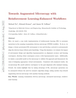Towards Augmented Microscopy with Reinforcement Learning-Enhanced
  Workflows