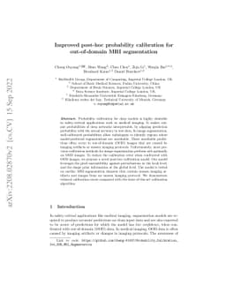 Improved post-hoc probability calibration for out-of-domain MRI
  segmentation