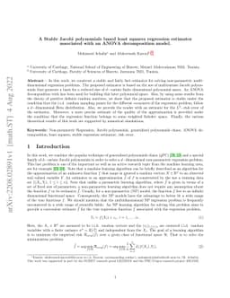 A Stable Jacobi polynomials based least squares regression estimator
  associated with an ANOVA decomposition model