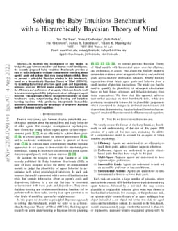 Solving the Baby Intuitions Benchmark with a Hierarchically Bayesian
  Theory of Mind