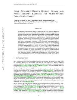 Joint Attention-Driven Domain Fusion and Noise-Tolerant Learning for
  Multi-Source Domain Adaptation