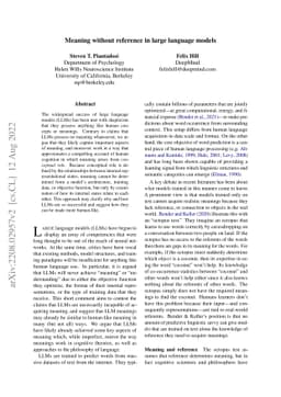 Meaning without reference in large language models