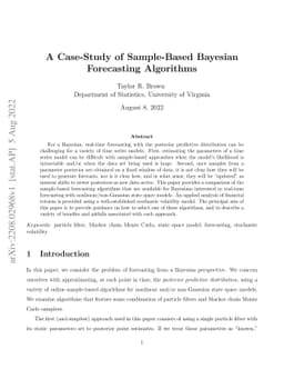 A Case-Study of Sample-Based Bayesian Forecasting Algorithms