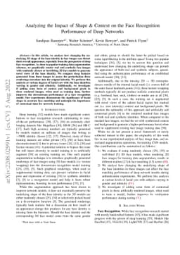 Analyzing the Impact of Shape & Context on the Face Recognition
  Performance of Deep Networks