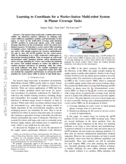 Learning to Coordinate for a Worker-Station Multi-robot System in Planar
  Coverage Tasks