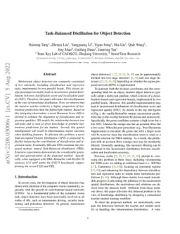 Task-Balanced Distillation for Object Detection