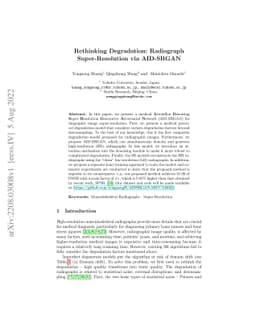 Rethinking Degradation: Radiograph Super-Resolution via AID-SRGAN