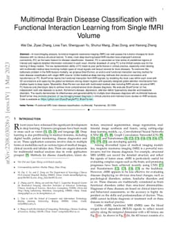 Multimodal Brain Disease Classification with Functional Interaction
  Learning from Single fMRI Volume