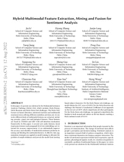 Hybrid Multimodal Feature Extraction, Mining and Fusion for Sentiment
  Analysis