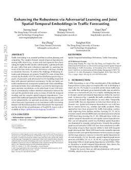 Enhancing the Robustness via Adversarial Learning and Joint
  Spatial-Temporal Embeddings in Traffic Forecasting