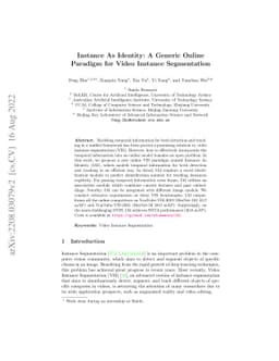 Instance As Identity: A Generic Online Paradigm for Video Instance
  Segmentation