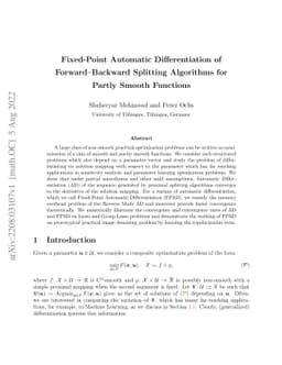 Fixed-Point Automatic Differentiation of Forward--Backward Splitting
  Algorithms for Partly Smooth Functions