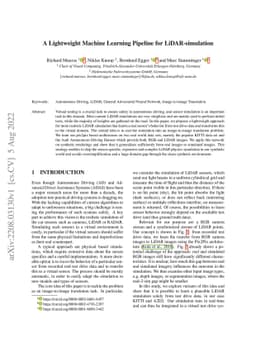 A Lightweight Machine Learning Pipeline for LiDAR-simulation