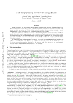 FBI: Fingerprinting models with Benign Inputs