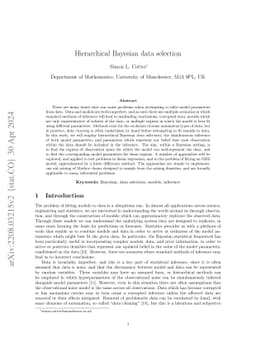 Hierarchical Bayesian data selection