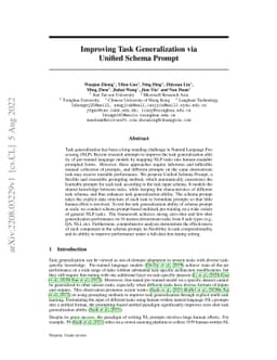 Improving Task Generalization via Unified Schema Prompt