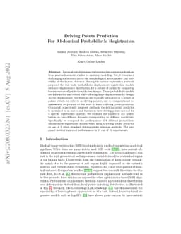 Driving Points Prediction For Abdominal Probabilistic Registration