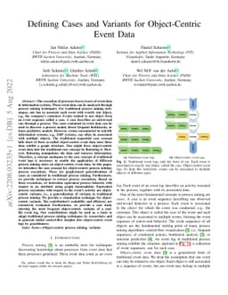 Defining Cases and Variants for Object-Centric Event Data