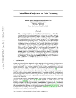 Lethal Dose Conjecture on Data Poisoning