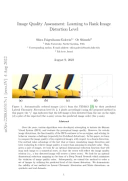 Image Quality Assessment: Learning to Rank Image Distortion Level