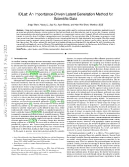 IDLat: An Importance-Driven Latent Generation Method for Scientific Data