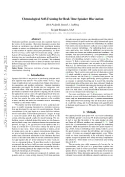 Chronological Self-Training for Real-Time Speaker Diarization