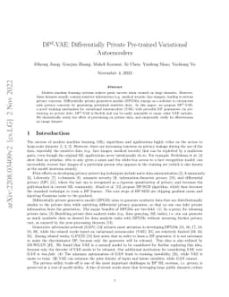 DP$^2$-VAE: Differentially Private Pre-trained Variational Autoencoders