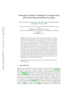 Contrastive Positive Mining for Unsupervised 3D Action Representation
  Learning
