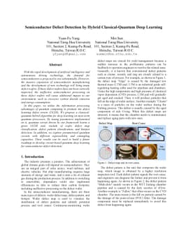 Semiconductor Defect Detection by Hybrid Classical-Quantum Deep Learning