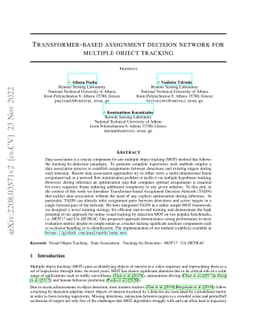 Transformer-based assignment decision network for multiple object tracking