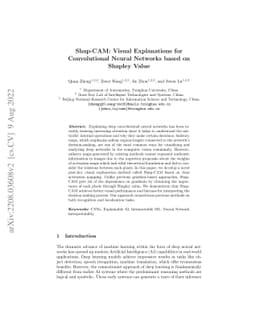 Shap-CAM: Visual Explanations for Convolutional Neural Networks based on
  Shapley Value
