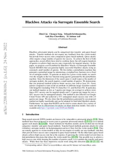 Blackbox Attacks via Surrogate Ensemble Search