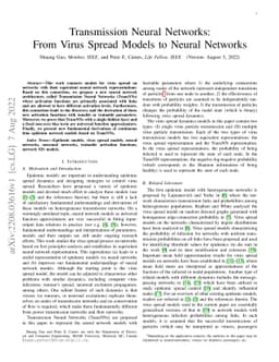Transmission Neural Networks: From Virus Spread Models to Neural
  Networks