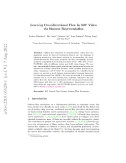 Learning Omnidirectional Flow in 360-degree Video via Siamese
  Representation