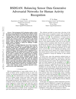 BSDGAN: Balancing Sensor Data Generative Adversarial Networks for Human
  Activity Recognition
