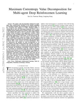 Maximum Correntropy Value Decomposition for Multi-agent Deep
  Reinforcemen Learning