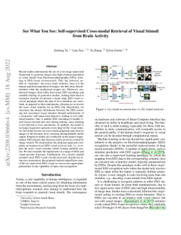 See What You See: Self-supervised Cross-modal Retrieval of Visual
  Stimuli from Brain Activity