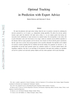 Optimal Tracking in Prediction with Expert Advice