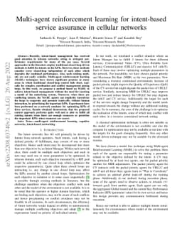 Multi-agent reinforcement learning for intent-based service assurance in
  cellular networks