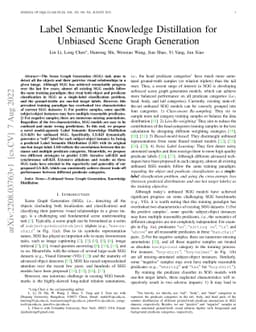 Label Semantic Knowledge Distillation for Unbiased Scene Graph
  Generation