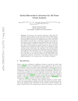 Global Hierarchical Attention for 3D Point Cloud Analysis