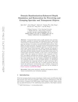 Domain Randomization-Enhanced Depth Simulation and Restoration for
  Perceiving and Grasping Specular and Transparent Objects